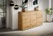 Sideboard >KM-0662< 3 Türen, 2 Schübe, 2 Böden, Wildeiche massiv - 149x89x40cm (BxHxT)