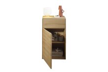 Hochkommode >KM-0662< 1 Tür, 1 Schub, 1 Boden, Wildeiche massiv - 51x89x40cm (BxHxT)