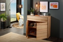 Kommode >KM-0662< 2 Türen, 1 Schub, 1 Boden, Kernbuche massiv - 100x89x40cm (BxHxT