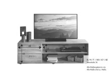 Lowboard >KM-0662< 1 Tür, 2 Fächer, 1 Boden, Kernbuche massiv geölt - 149x47x40cm (BxHxT)