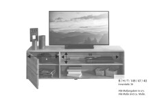 Lowboard >KM-0662< 1 Tür, 2 Fächer, 1 Boden, Kernbuche massiv geölt - 149x47x40cm (BxHxT)