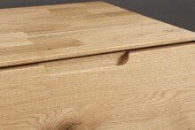 Hochkommode >KM-0663< 1 Tür, 1 Schub, 1 Boden, Kernbuche massiv geölt - 51x91x40cm (BxHxT)