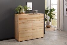 Kommode >KM-0663< 2 Türen, 1 Schub, 1 Boden, Kernbuche massiv - 100x91x40cm (BxHxT)