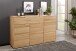 Sideboard >KM-0663< 3 Türen, 2 Schübe, Kernbuche massiv geölt - 149x91x40cm (BxHxT)