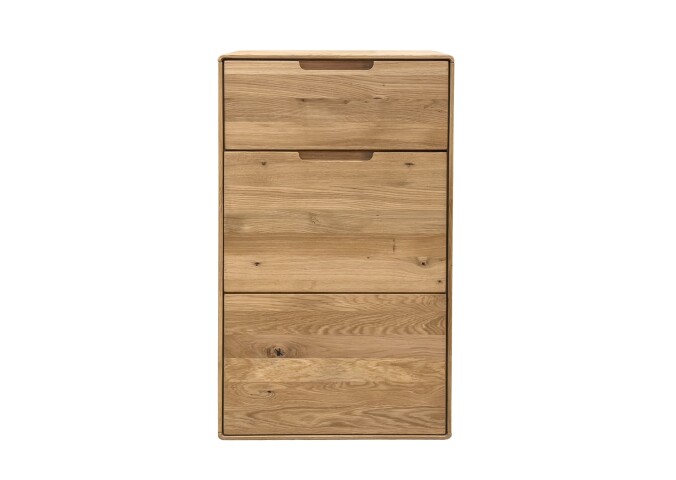 Hochkommode >KM-0663< 1 Tür, 1 Schub, Wildeiche massiv geölt - 51x91x40cm (BxHxT)