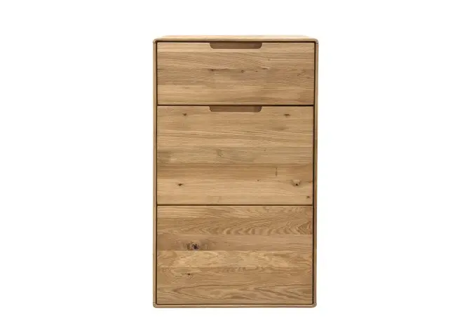 Hochkommode >KM-0663< 1 Tür, 1 Schub, Wildeiche massiv geölt - 51x91x40cm (BxHxT)