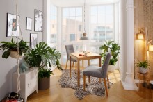 Esstisch >TI-0650< Wildeiche mssiv geölt - 70x75x70cm (BxHxT)