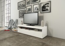 TV-Board >Burrata< in Weiß Hochglanz - 130x36,2x45cm (BxHxT)