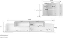 Wohnwand >Corona< (2-teilig) in Weiß/Ahorn - 240x150x45cm (BxHxT)