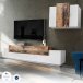 Wohnwand >Corona< (2-teilig) in Weiß/Ahorn - 240x150x45cm (BxHxT)