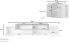 Wohnwand >Corona< (2-teilig) in Weiß/Schiefer - 240x150x45cm (BxHxT)