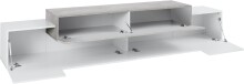 TV-Board >Corona< in Weiß / Beton Nachbildung - 240x51,5x45cm (BxHxT)