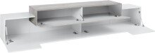 TV-Board >Corona< in Weiß / Beton Nachbildung - 240x51,5x45cm (BxHxT)