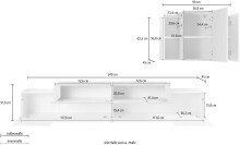 Wohnwand >Corona< (2-teilig) in Weiß/Beton - 240x51,5x45cm (BxHxT)