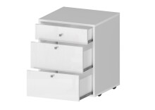 Rollcontainer >Desenzano< in Weiß Hochglanz - 47x61,2x45cm (BxHxT)