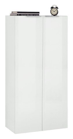 Aktenschrank >Desenzano< in Weiß Hochglanz - 70x140x35cm (BxHxT)