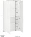 Aktenschrank >Desenzano< in Weiß Hochglanz - 70x140x35cm (BxHxT)