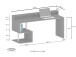Schreibtisch >Esse Angolo< in Schiefer Nb. - 180x92,5x60cm (BxHxT)