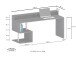Schreibtisch >Esse Angolo< in Schiefer Nb. - 180x92,5x60cm (BxHxT)