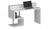 Schreibtisch >Esse Angolo< in Weiß Hochglanz - 140x92,5x50cm (BxHxT)