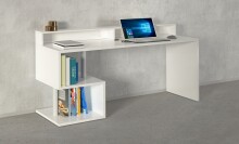 Schreibtisch >Esse Angolo< in Weiß Hochglanz - 180x92,5x60cm (BxHxT)