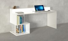 Schreibtisch >Esse Angolo< in Weiß Hochglanz - 180x92,5x60cm (BxHxT)