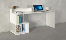 Schreibtisch >Esse Angolo< in Weiß Hochglanz - 180x92,5x60cm (BxHxT)