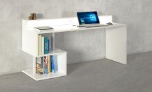 Schreibtisch >Esse Angolo< in Weiß Hochglanz - 180x92,5x60cm (BxHxT)