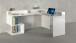 Eckschreibtisch >Esse Angolo< in Weiß Hochglanz - 180x92,5x160 (BxHxT)