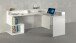 Eckschreibtisch >Esse Angolo< in Weiß Hochglanz - 180x92,5x160 (BxHxT)
