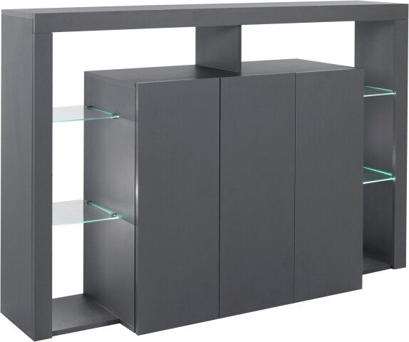Highboard >Caserta< in Anthrazit matt - 150x100x40cm (BxHxT)