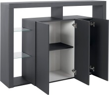Highboard >Caserta< in Anthrazit matt - 150x100x40cm (BxHxT)