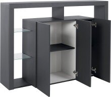 Highboard >Caserta< in Anthrazit matt - 150x100x40cm (BxHxT)