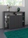 Highboard >Caserta< in Anthrazit matt - 150x100x40cm (BxHxT)