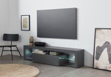 TV-Board >Caserta< in Anthrazit matt - 160x35x40cm (BxHxT)