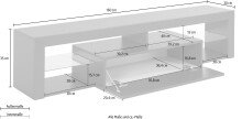 TV-Board >Caserta< in Anthrazit matt - 160x35x40cm (BxHxT)