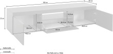 TV-Board >Caserta< in Anthrazit matt - 160x35x40cm (BxHxT)