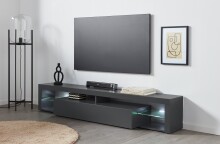 TV-Board >Caserta< in Anthrazit matt - 200x35x40cm (BxHxT)