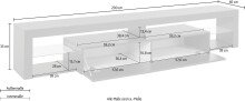 TV-Board >Caserta< in Anthrazit matt - 200x35x40cm (BxHxT)