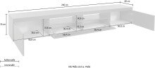 TV-Board >Caserta< in Anthrazit matt - 240x35x40cm (BxHxT)