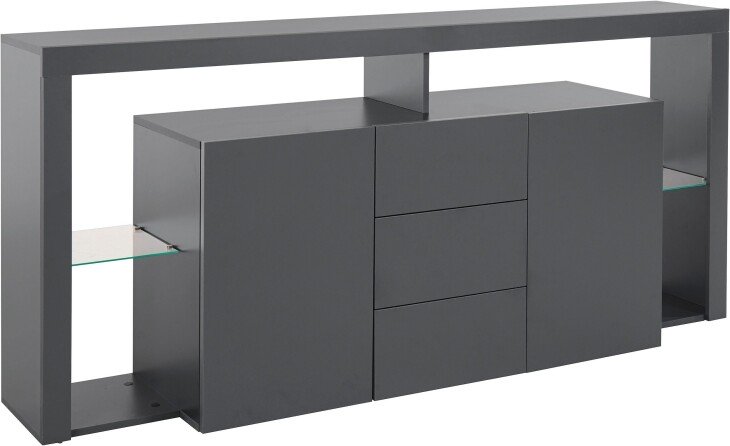 Sideboard >Caserta< in Anthrazit matt - 180x80x40cm (BxHxT)