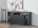 Sideboard >Caserta< in Anthrazit matt - 180x80x40cm (BxHxT)