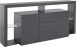 Sideboard >Caserta< in Anthrazit matt - 180x80x40cm (BxHxT)