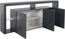 Sideboard >Caserta< in Anthrazit matt - 200x80x40cm (BxHxT)