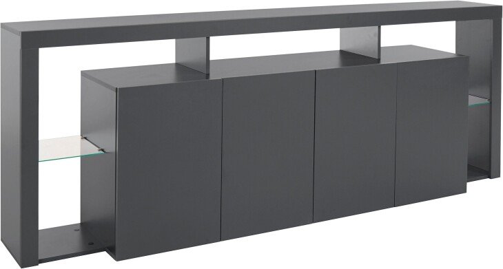 Sideboard >Caserta< in Anthrazit matt - 220x80x40cm (BxHxT)