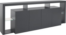 Sideboard >Caserta< in Anthrazit matt - 220x80x40cm...
