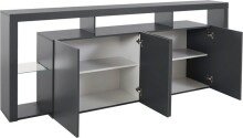 Sideboard >Caserta< in Anthrazit matt - 220x80x40cm (BxHxT)