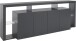 Sideboard >Caserta< in Anthrazit matt - 220x80x40cm (BxHxT)
