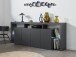 Sideboard >Caserta< in Anthrazit matt - 220x80x40cm (BxHxT)