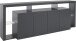 Sideboard >Caserta< in Anthrazit matt - 220x80x40cm (BxHxT)